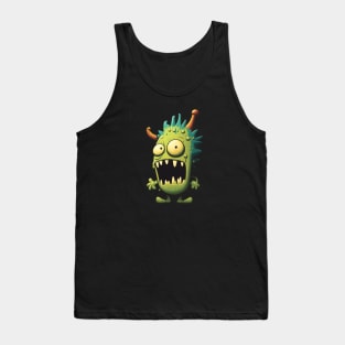 Green Cute Little Monster Tank Top